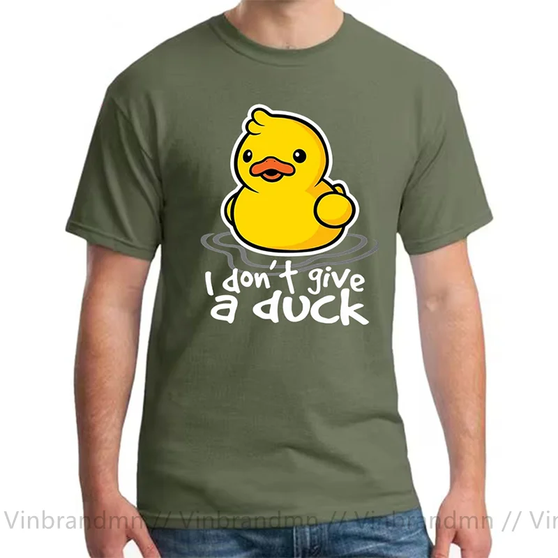 Cartoon Summer T-shirt I Don't Give A Duck Tee Shirt Men Funny Clothes Boys Kids Top Cotton T Shirt Kawaii Boyfriend Gift Tshirt