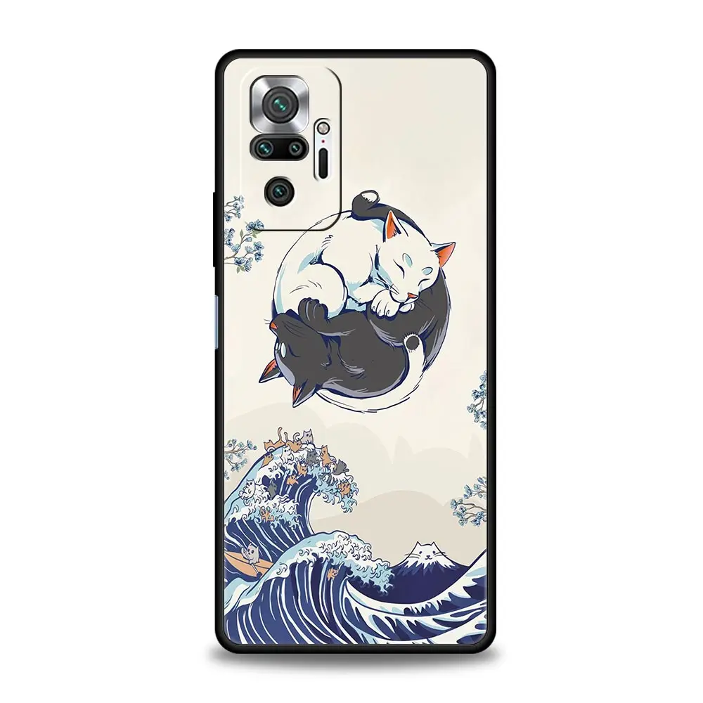 Custodia per telefono Koi Fish per Xiaomi Redmi Note 12 11 10 9 8 7 9s 8T Pro K40 Gaming 8A 9A 9C 9T 4G 5G Cover Black Coque Silicone