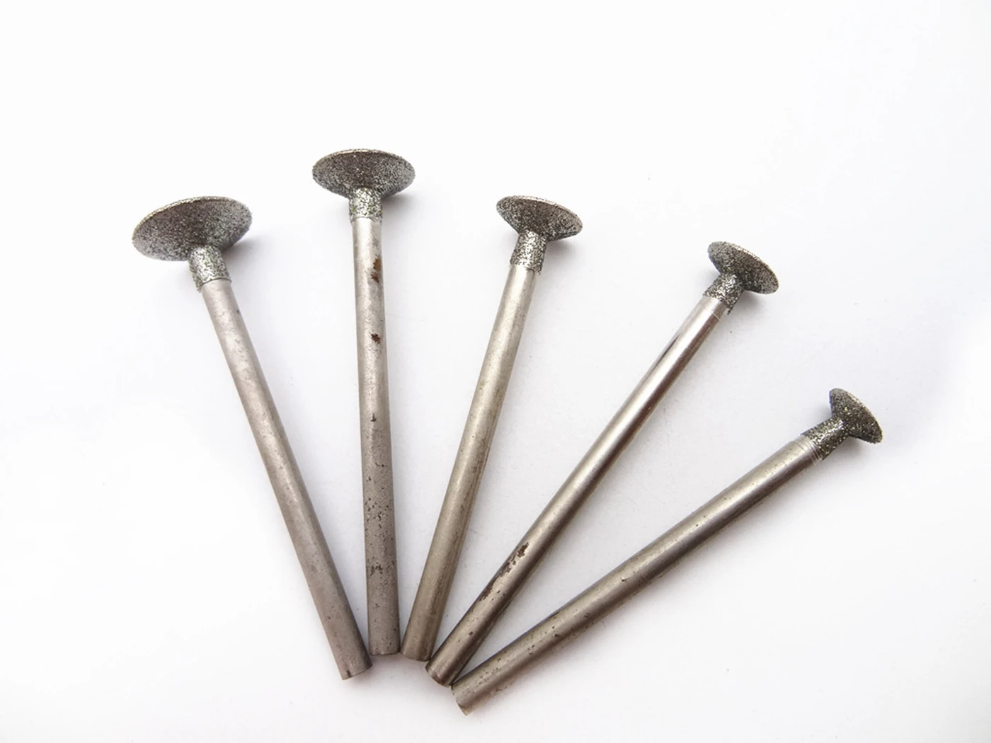 5/10/20 Pcs Diamond Grinding 4MM Shank Head Burrs Bits 8mm to 16mm Rotary Tools Jade Stone Carving Polishing Engraving Tools