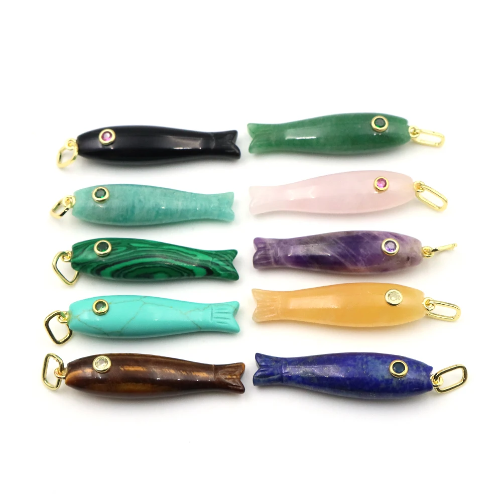 Cute Sardine Fish Charms With Zircon Pendant for Jewelry Making Supplies Diy Earring Necklace keychain Accessories Gift Wholesal