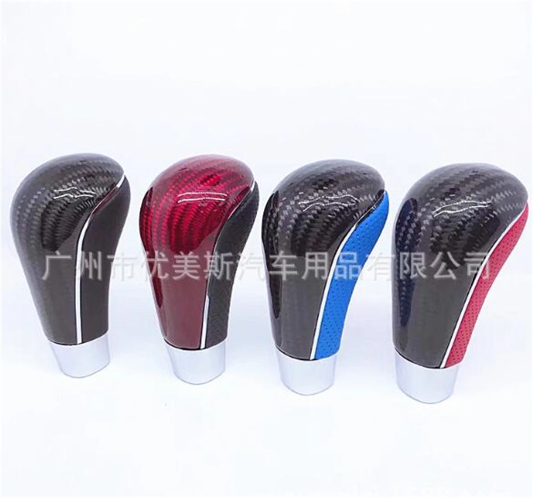 

Universal Car Carbon Fiber Leather Manual Automatic Spherical Gear Shift Knob Fit For Honda Toyota Nissan Mitsubishi Ford