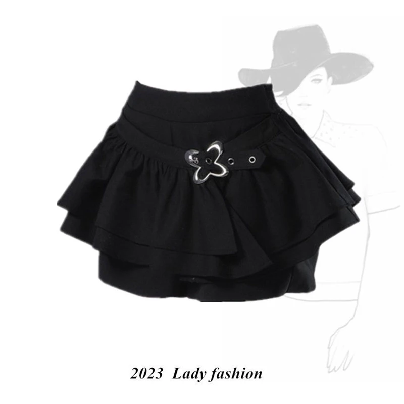 2023 Preppy Style High Waist Solid Pleated Mini Skirt Women Summer Spring Korean Fashion Cute New Black Short Skirt Y2k Clothes