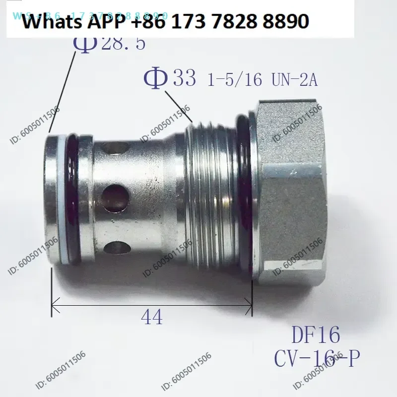 Special Thread Cartridge CV16/DF16-02 Poppet Spool Check Valve Pressure Maintaining Valve Hydraulic Valve