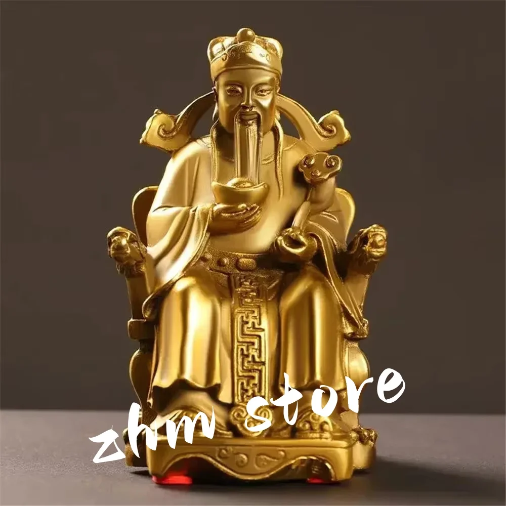 

Feng Shui Lucky Copper God of Wealth Ornaments ,Home Office Table Decor Small Sitting Dragon Chair Office Desk Sculptures
