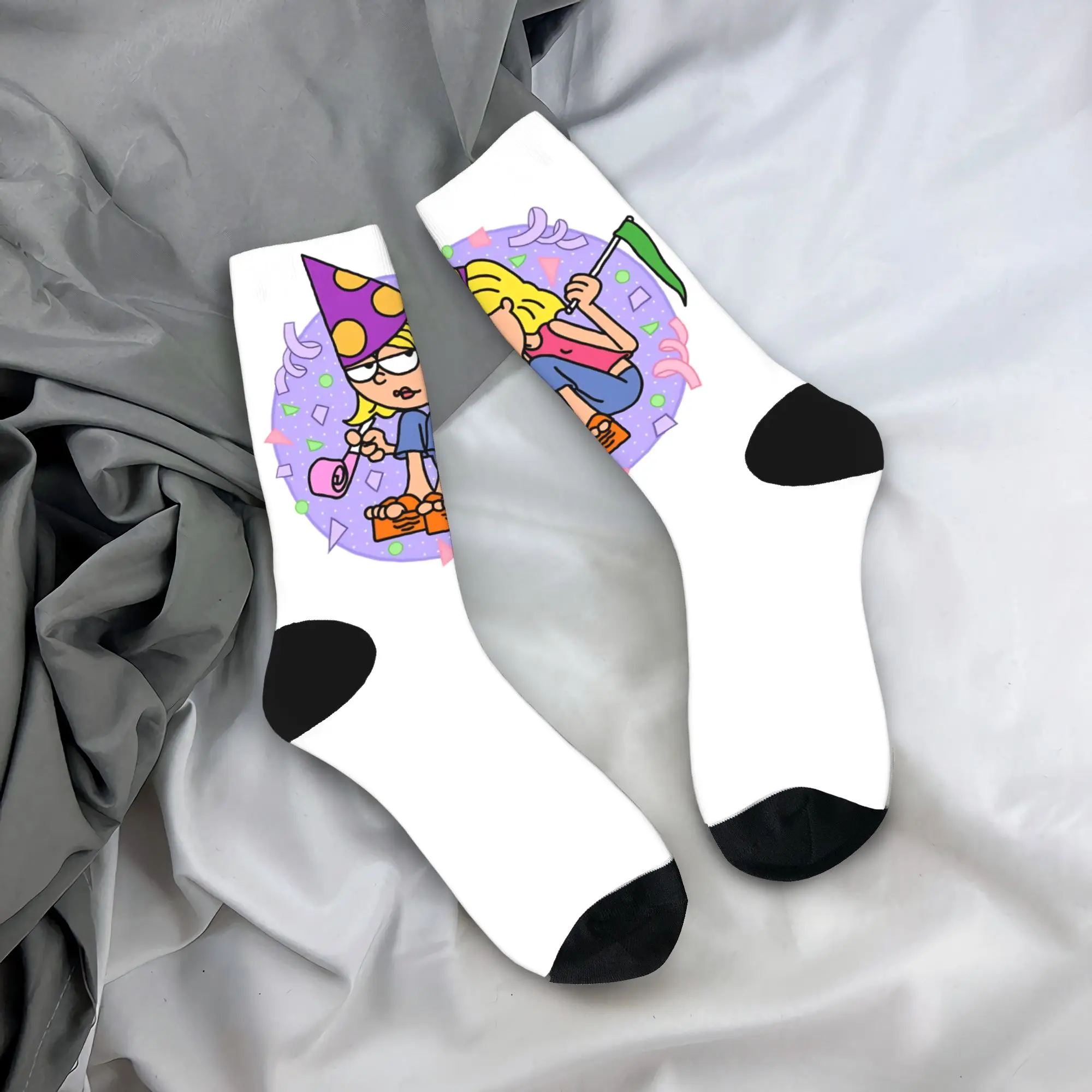 Lizzies Cartoon McGuires Socks  Non Slip Stockings Couple Medium Soft Running Sports Socks Autumn Retro Design Socks