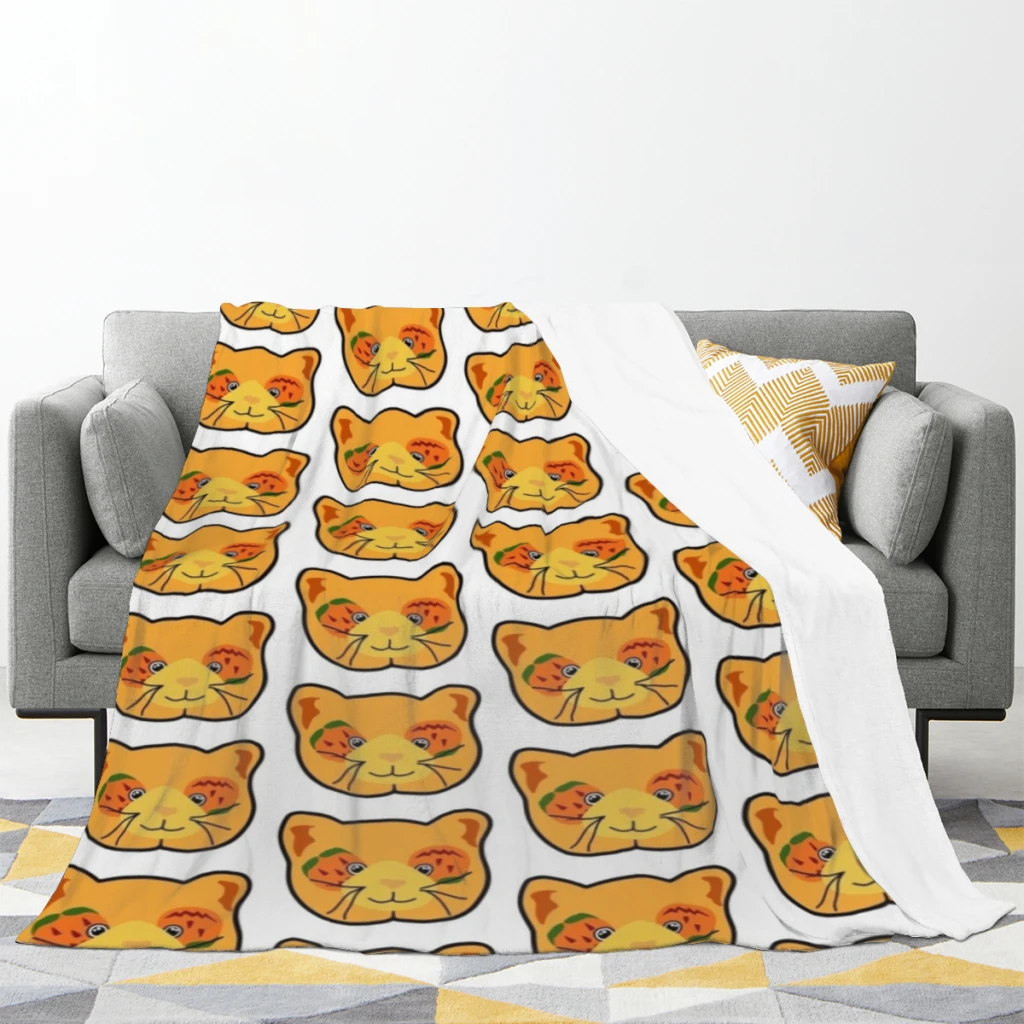 Fashion Double eye patch pumpkin kitty Blanket Printed Throw Blanket Plush Fluffy Flanne Soft Throws for Sofa Couch and Bed