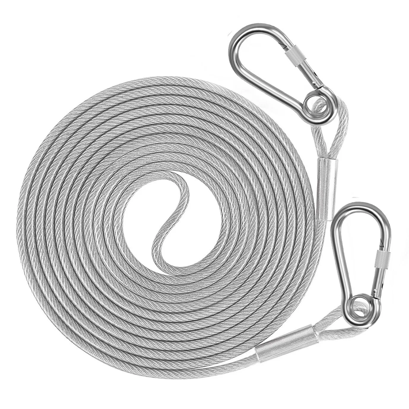 

Stainless steel wire rope dog chain thickened pet towing rope large and medium-sized dog anti bite Tie the dog chain