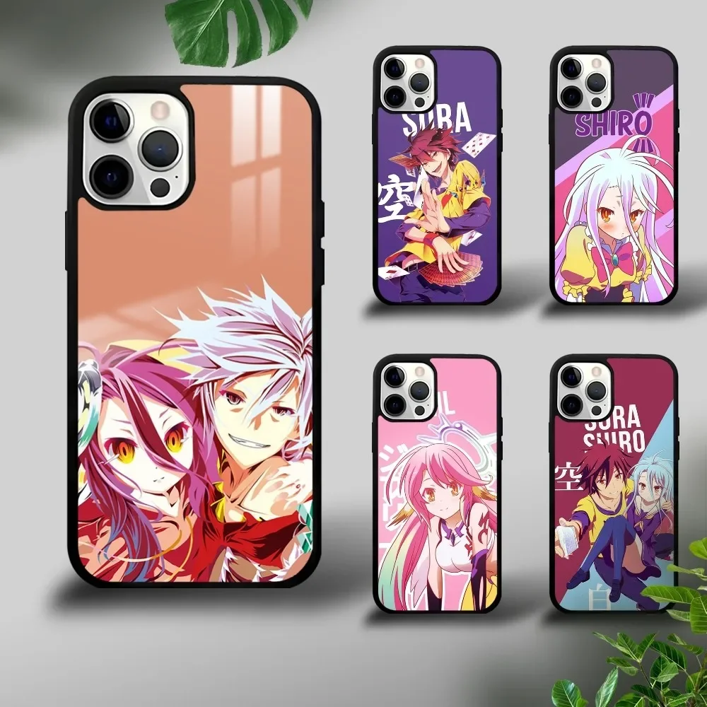 

N-No Game No Life Phone Case For iPhone 16 15 14 13 12 11 Pro Xs Max Mini Plus Celulares Hard Funda