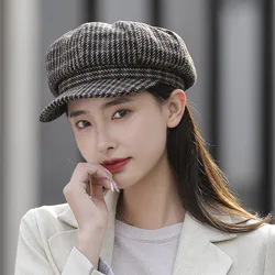 Hats For Women Winter Warm Age-reducing Fashion Beret Army Octagonal Cap Casual Peaked Cap Feminino Boina S54