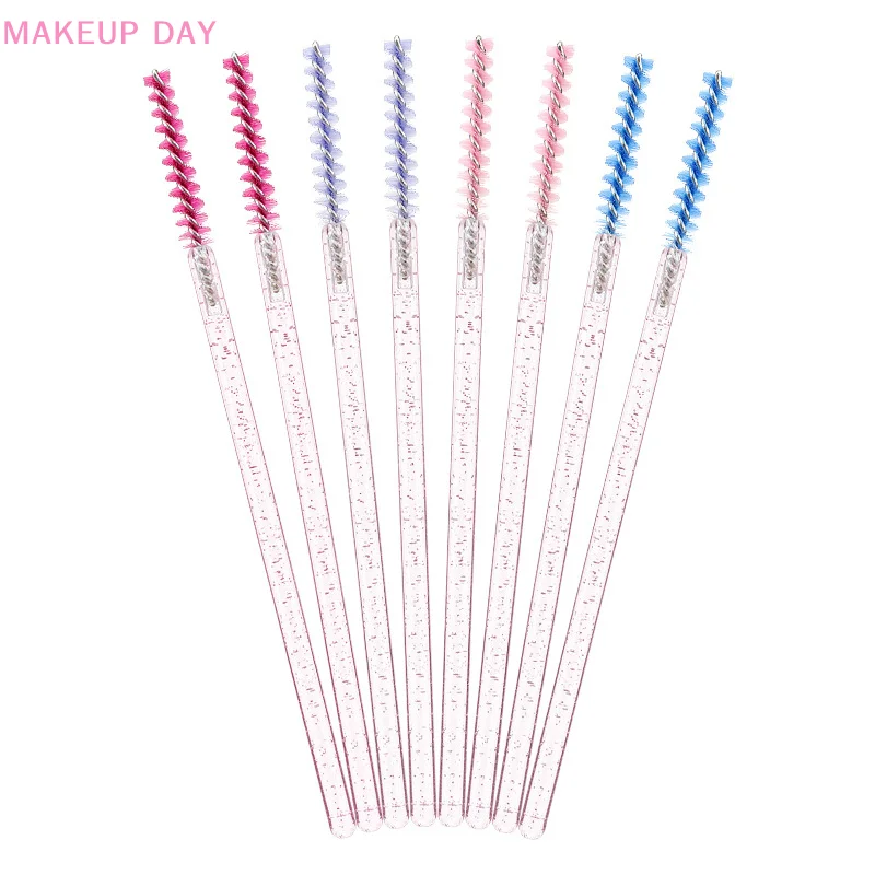 Eyelash Extension Rainbow Crystal Eyebrow Brush Mascara Wand Applicator Spoolers Eye Lashes Cosmetic Brushes Set Makeup Tool