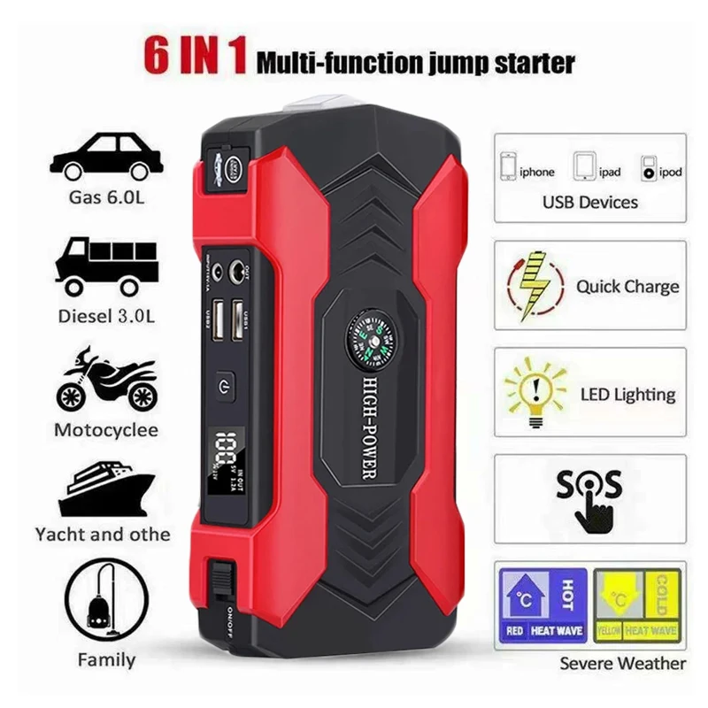 28000mAh 800A Car Jump Starter Power Bank Petrol Diesel Car Battery Charger Starting For Auto Battery Booster to Start