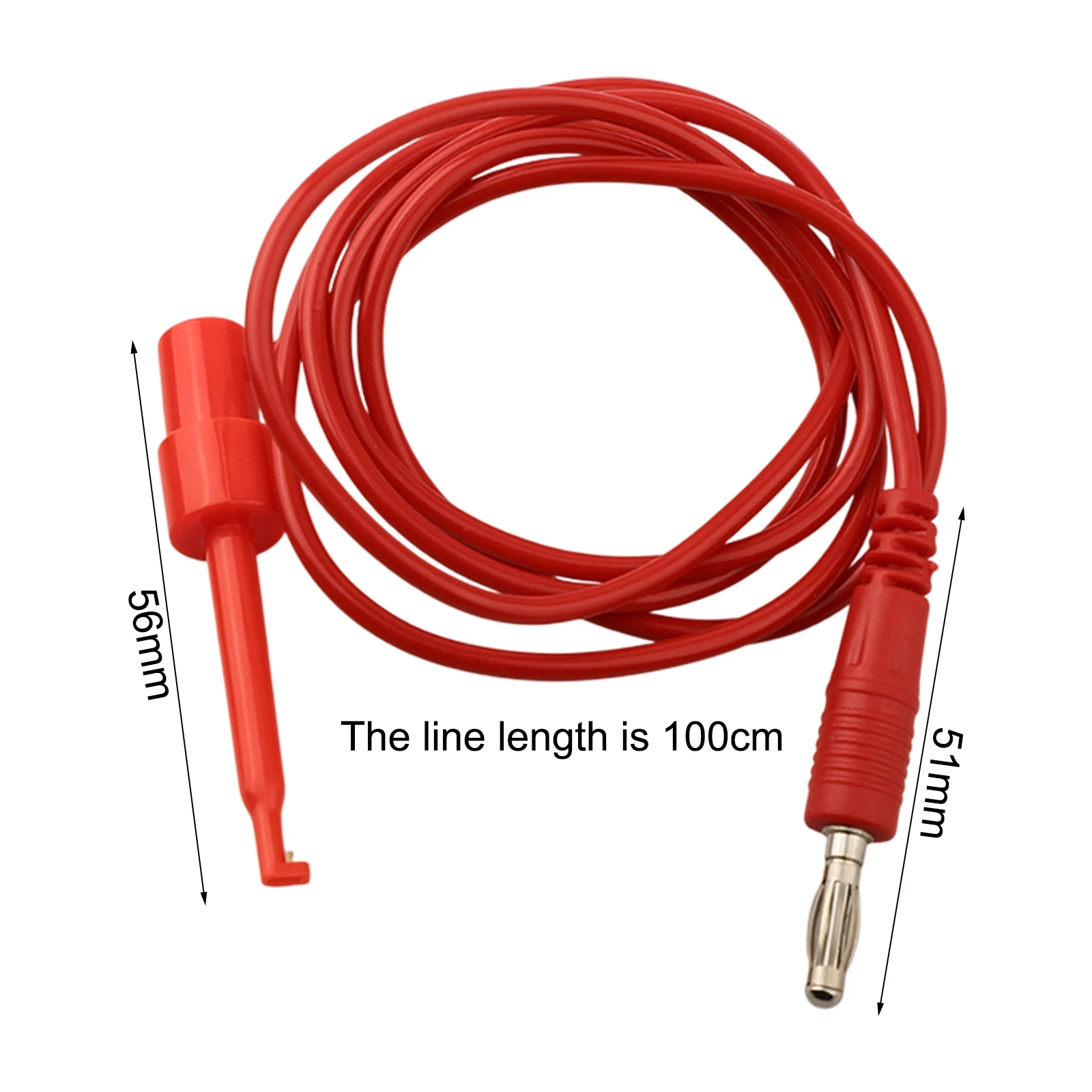 Test Hook Clip Leads with Standard Banana Connectors for Multimeters Set of Two Featuring Copper Wire Construction