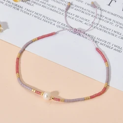 ZMZY Natural Pearl MIYUKI Bracelet Charm Handmade Beaded Glass Seed Beads Bracelets For Women Boho Adjustable Rope Lady Jewellry