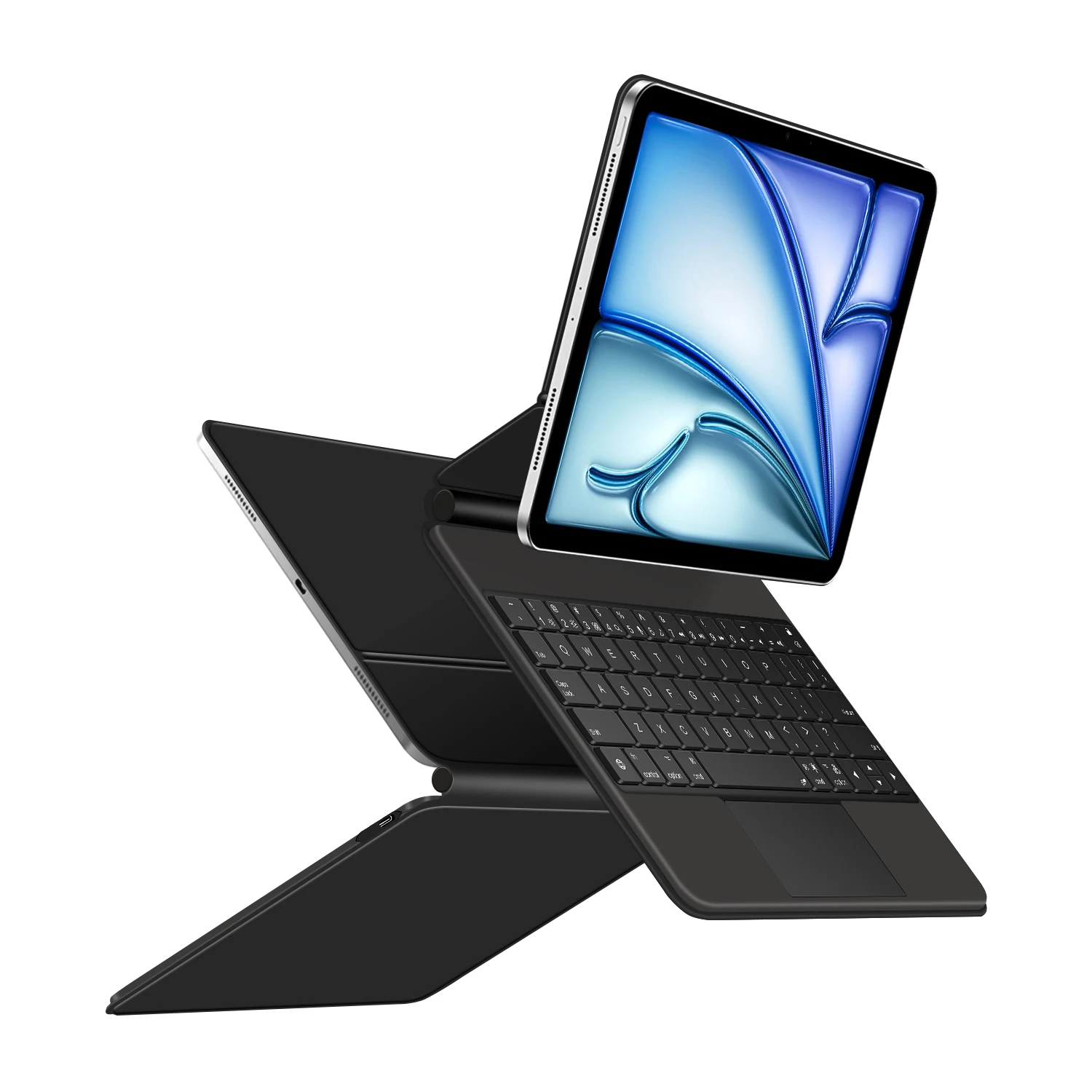 Pogo Pin Magic Keyboard Case For iPad Pro 11 12.9 13 M2 M4 2024 Cover iPad Air 13'' 11'' 2025 Air 4 Air 5 10.9 Case Multi-Touch