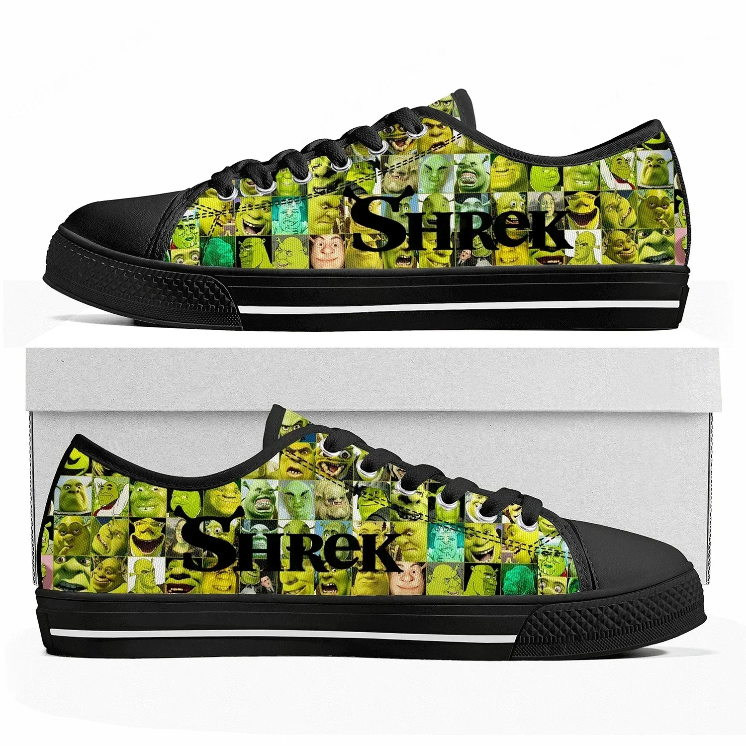 S-Shreks Low Top Sneakers Womens Mens Teenager High Quality Canvas Sneaker Casual Anime Cartoon Comics Manga Customize Shoes