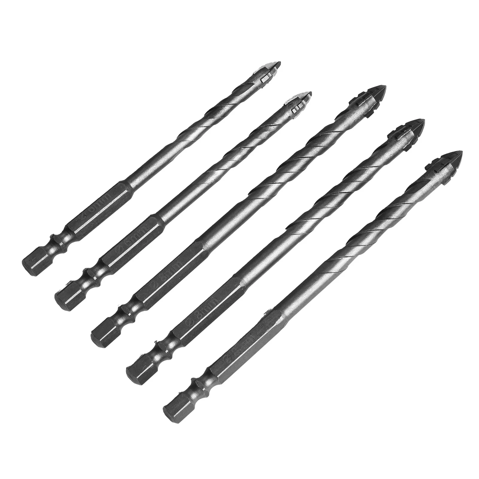 Forets triangulaires excentriques, ingénierie de précision, 5 pièces, parfaitement adaptés à créer des trous dans des matériaux résistants comme des carreaux de verre