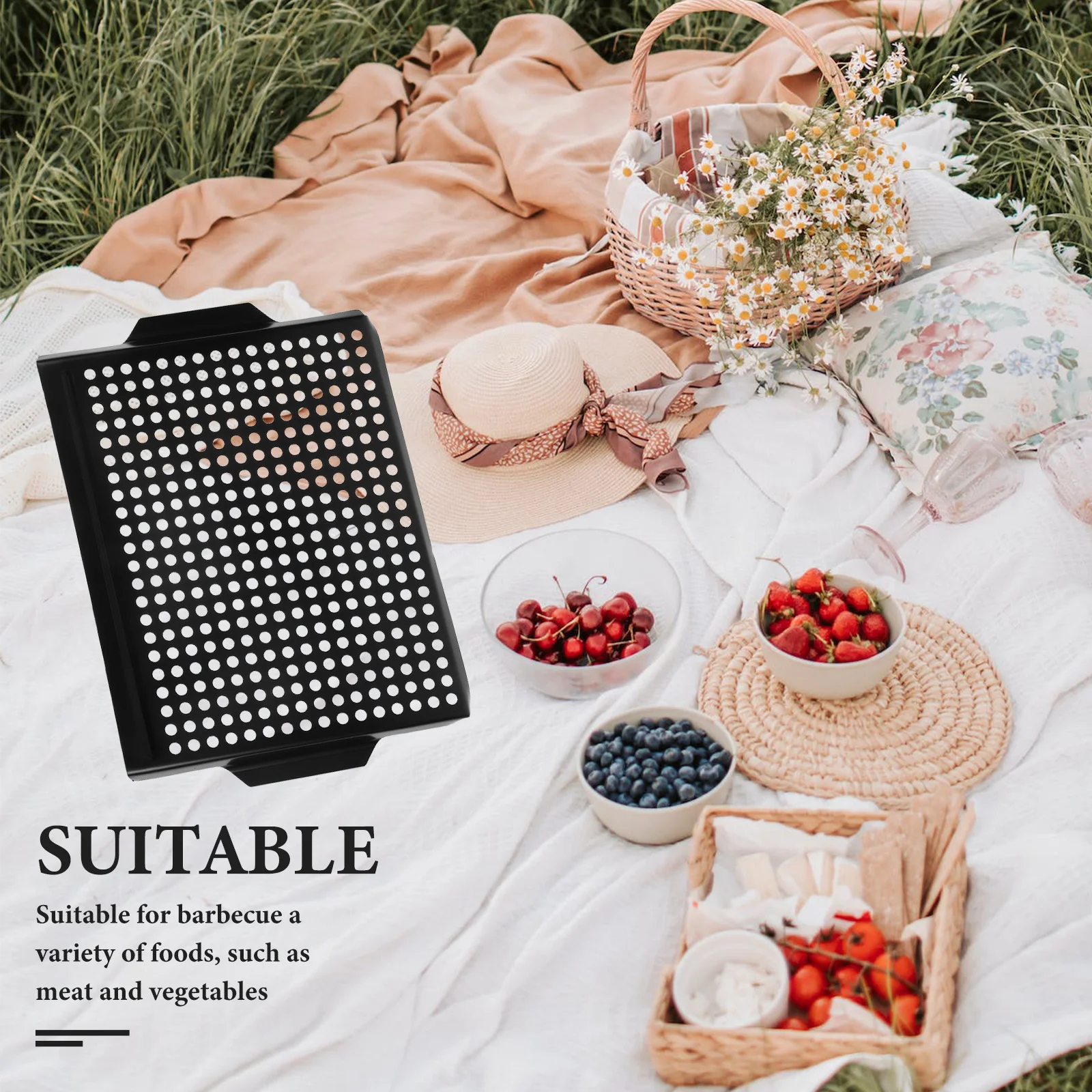 

Nonstick Grill Pan Griddle Outdoor Camping BBQ Tools Stainless Steel Pizza Steak Plate Baking Kitchen Barbecue Grilling