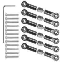 6Pcs Adjustable Metal Linkage Pull Rod Front /Rear Servo Link For Wltoys A949 A959 A969 A979 K929 RC Car Upgrade Spare