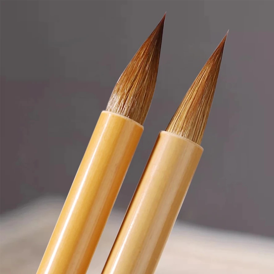 

Handmade Wolf Hair Calligraphy Brush - Expert Craftsmanship for Detailed Chinese Painting & Running Script, Superior Elasticity