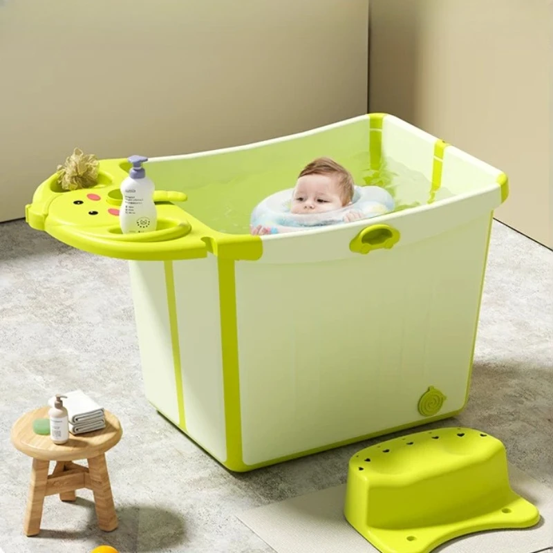 

Portable Foldable Baby Bathtub Infant Toddler Soaking Pool Compact Travel Home Outdoor Camping Drain Plug Foldable Bathtub
