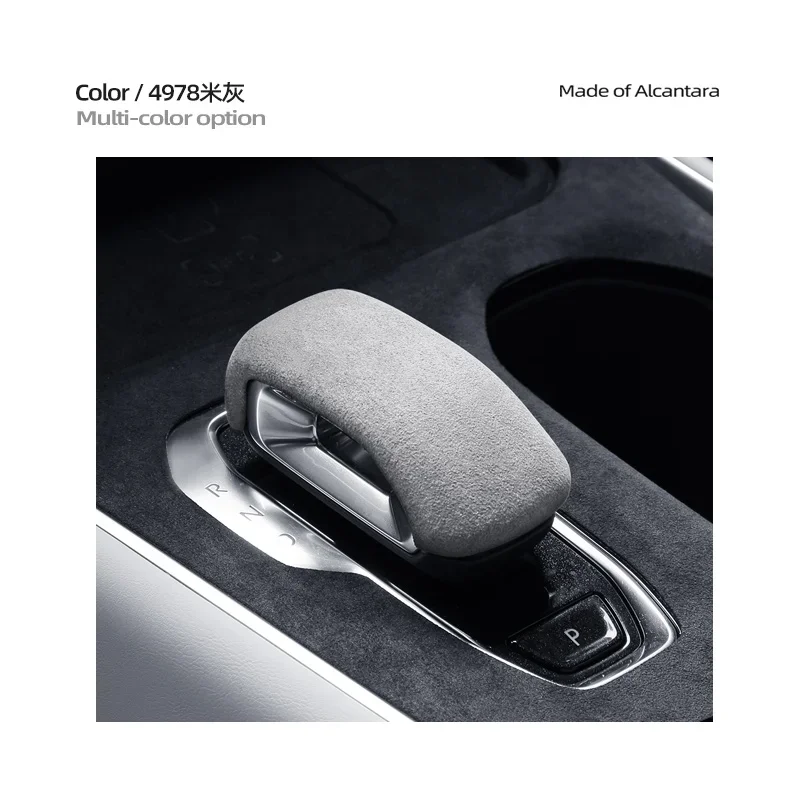 

For Geely Zeekr 001 2021-2024 alcantara suede Trim Car Gear Shift Handle Knob Frame Cover Styling Accessories