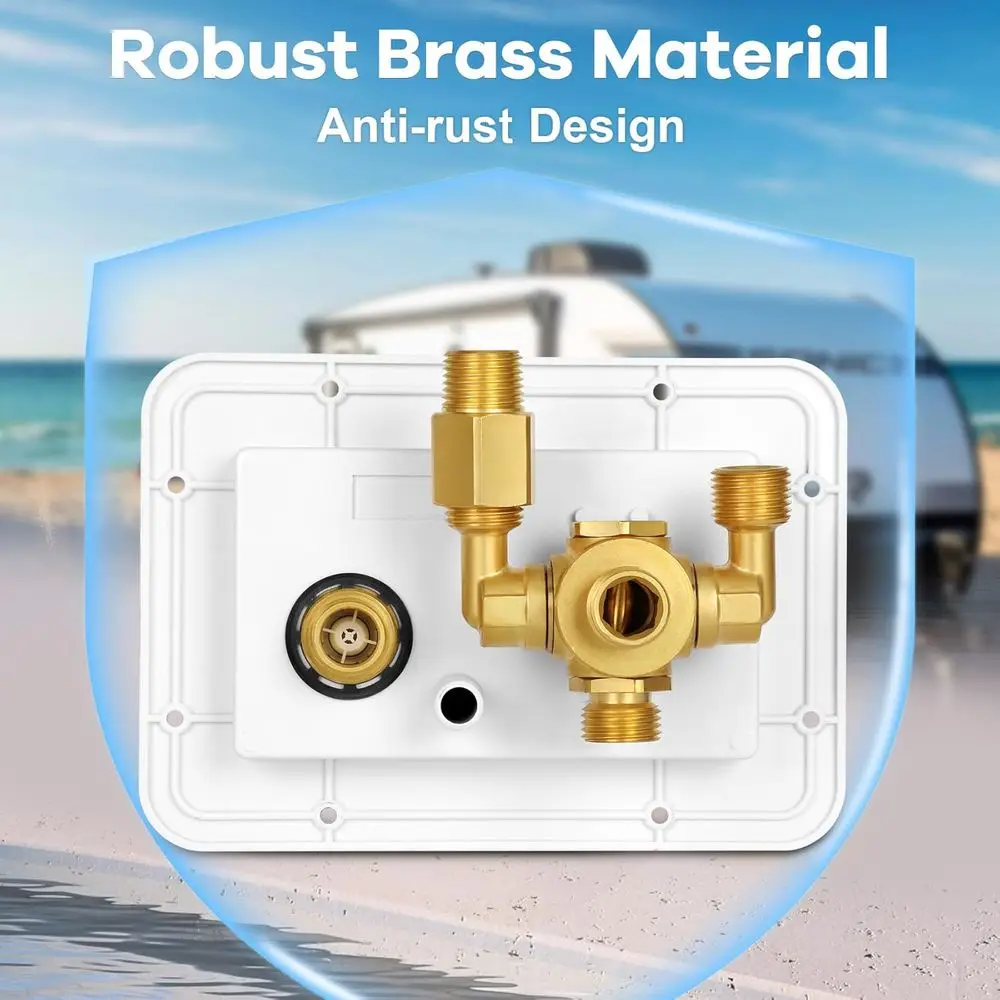 لوحة خدمة المياه Vikua RV مع 4 وظائف 3 أوضاع إمداد صمام نحاسي لتركيبات مدينة الخزان والتخييم الجاف، 3/4 بوصة