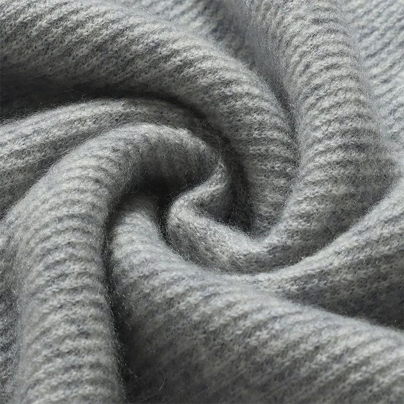 เสื้อสเวตเตอร์แคชเมียร์แท้ 100% สำหรับผู้ชาย สไตล์ลำลองธุรกิจ สีพื้น ถักแบบหลวม คอกลม เสื้อคลุมอุ่นๆ