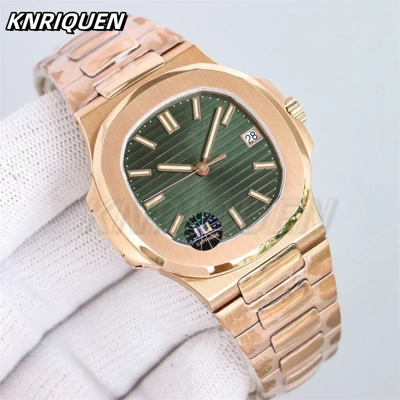 Luxury New Automatic Watch for Men 2813 Mechanical Watches 5711 Nautilus Stainless Steel Business Rose Gold Black Blue Luminous