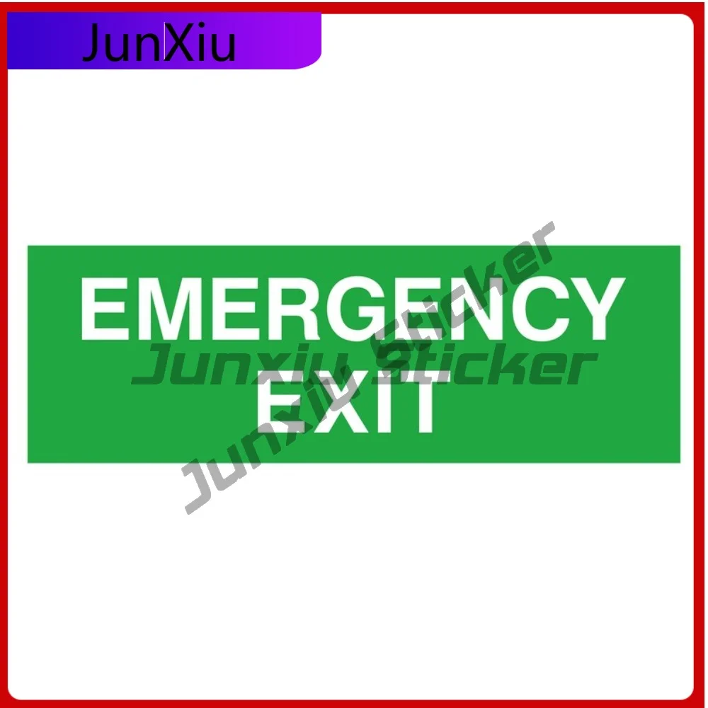 

Emergency Exit Safety Warning Sign Vinyl Graphic Decals Motorcycle Funny Decorations Custom Boat Camping Car Bike Auto Rv Decals