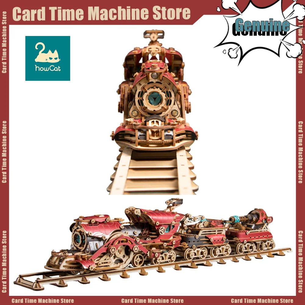 

Как кошка Фэнтези Стимпанк Поезд Строительные блоки Диорама Модель Комплект DIY 3D Деревянная головоломка Деревянный подарок на день рождения Украшение кукольного домика