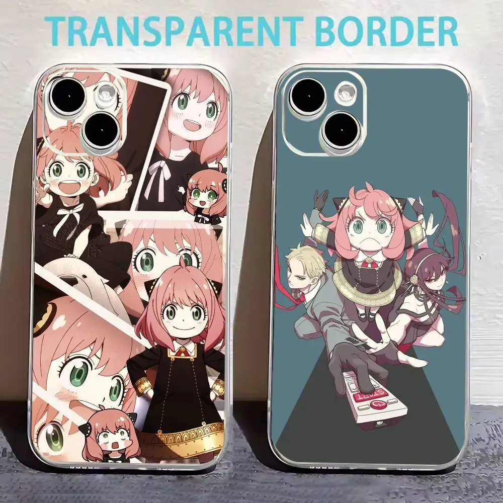 

Spy x F-Family Phone Case For iPhone17,16,15,14,13,12,11 Plus,Pro Max Soft Transparent Cover