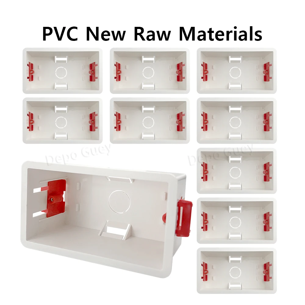 Type 146 Wall Switch Socket Junction Box Splicing Cassette PVC Concealed Bottom Box 38mm/50mm Depth Electrical Concealed Box