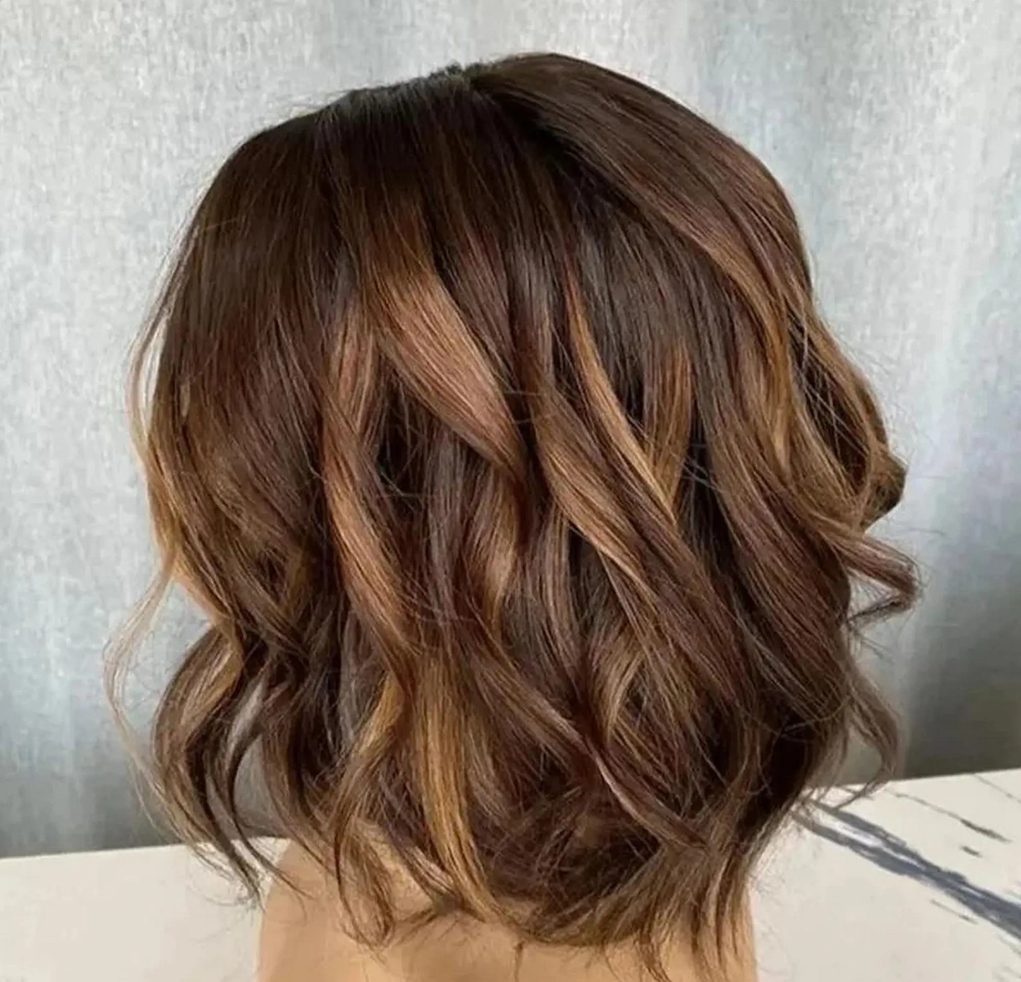Highlight Chocolate Brown Synthetic  Wigs Bob Body Wave Short 13*4 HD Transparent Lace Top Wigs For Women Ombre Brunette Fibre