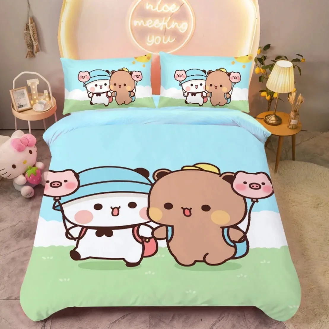 Cute Cartoon Bubu Dudu Duvet Cover Kawaii Bubu Bedding Sets For Children and adults Comforter Bed Single Twin Full King Queen