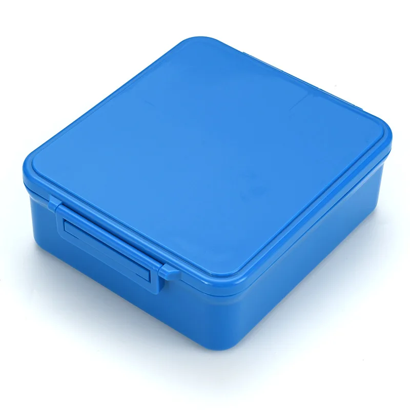 Food grade plastic children's lunch box with flip cover, square student lunch box, four compartment split pack bento box