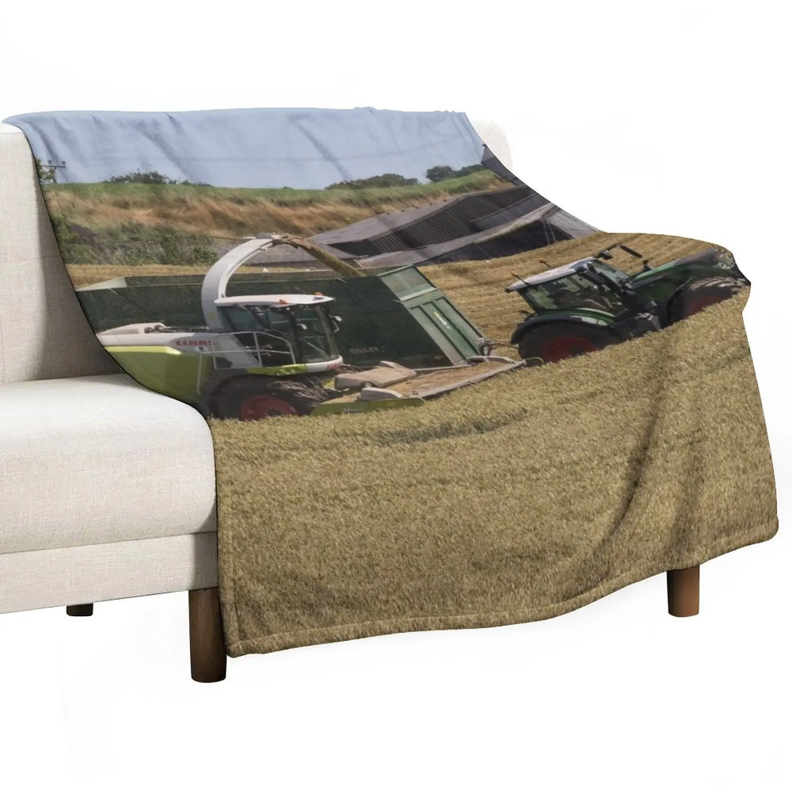 Harvest time, Fendt bring in the grain Throw Blanket sofa Summer Blanket Soft Plaid