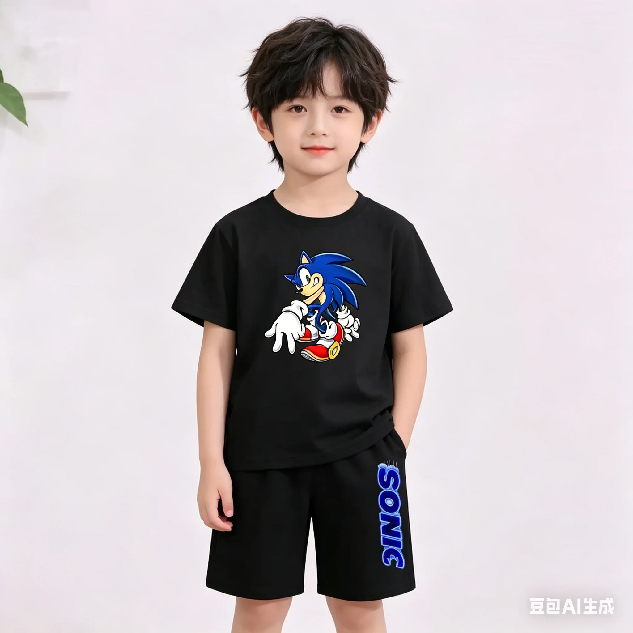 

Casual T Shirt Summer Classics Boy Girl 3-12 Age New Model Short Sleeve+Shorts Comfortable Breathable Children Sportswear 2Piece