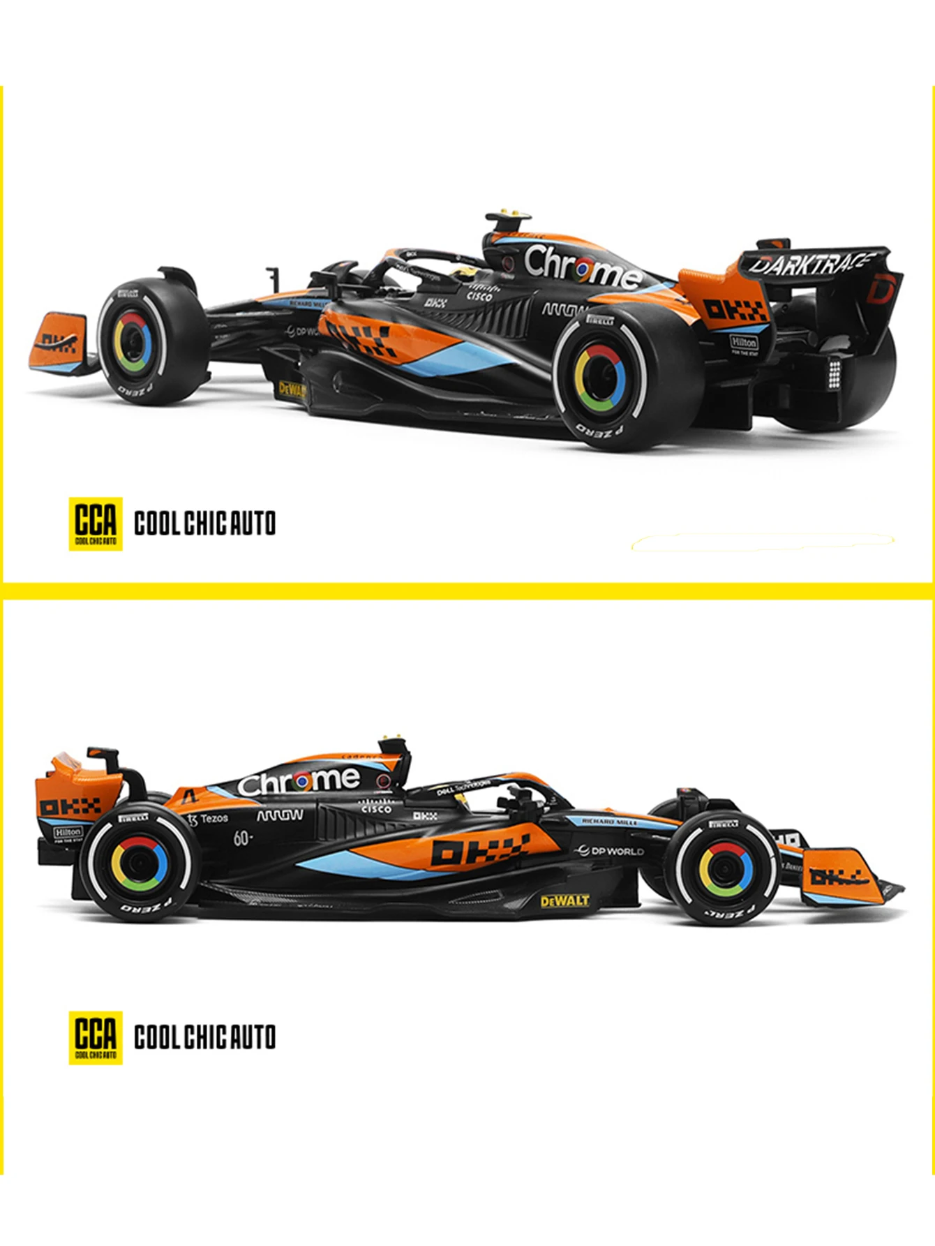 CCA 1:24 simulation zinc alloy McLaren MCL60 model car, static ornament, metal collectible gift car