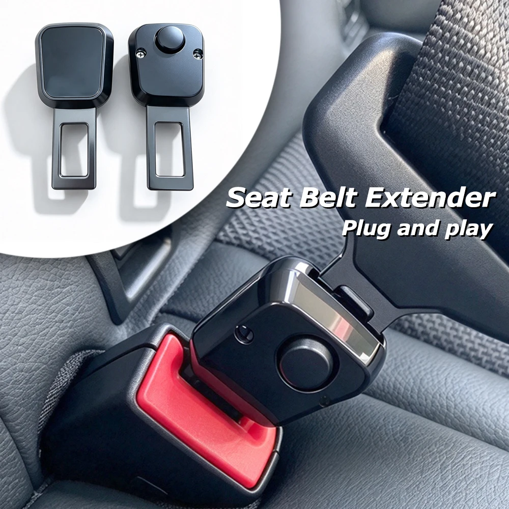 2 PCS Car Seat Belt Clip Extender Safety Seatbelt Lock Buckle Plug Thick Insert Socket Extender Safety Buckle For Tesla Porsche