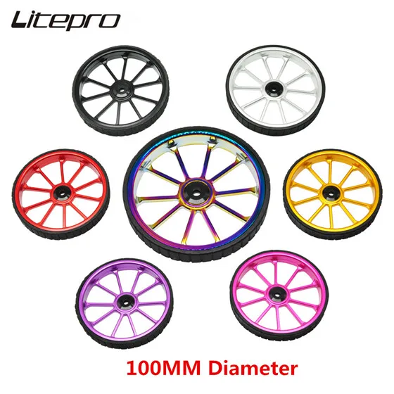 Litepro BMX bicicletta che spinge ruote facili Largen 100MM di diametro asta di estensione della ruota facile lega della ruota per bicicletta