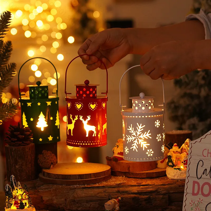 Christmas candle light led small lantern wind light electronic candle Nordic style creative holiday decoration ornament