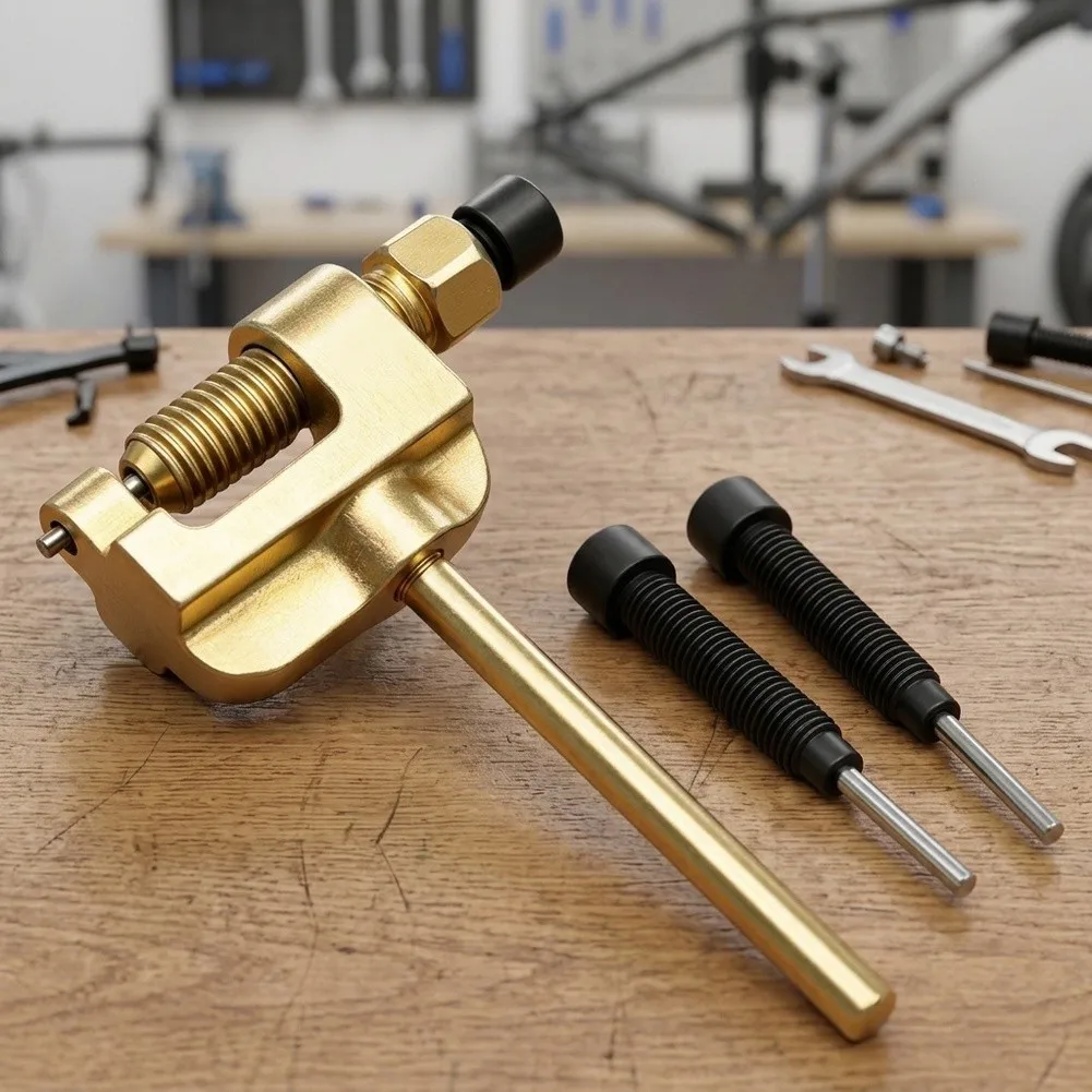 4Pcs Gold Alloy Steel Chain Breaker Tool Set For Bike Motorcycle Go Roller Chain Repair And Maintenance Hand Tools Kit