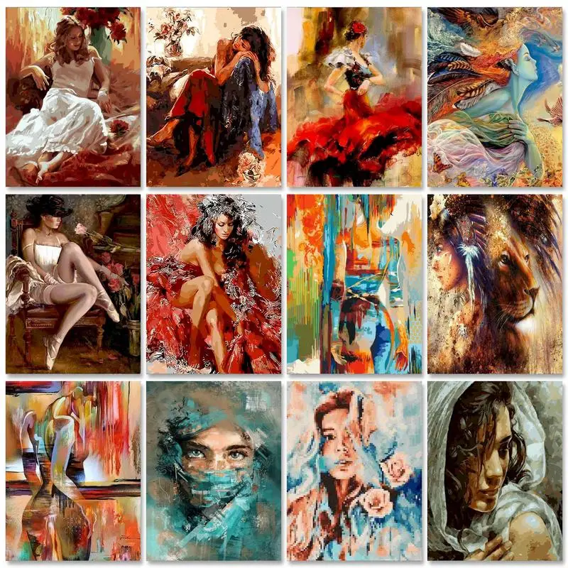 

GATYZTORY Painting By Numbers Abstract Picasso Figure Painting DIY Paints By Number For Adults Kits Oil Paint On Canvas Home Dec