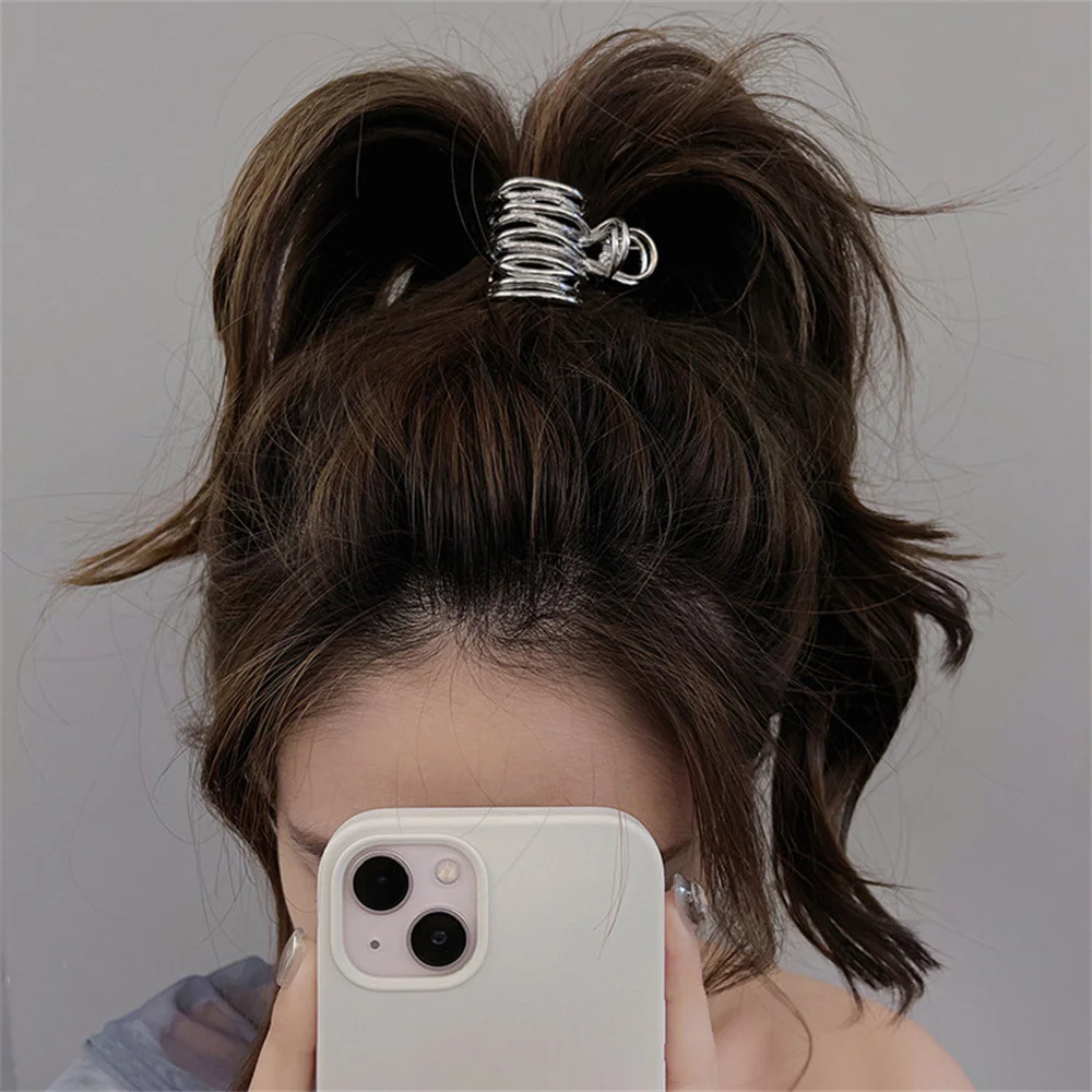 Fashion Irregular Metal Hair Claws Nonslip Strong Holder For Women Girl High Ponytail Holder Clips Solid Color Thick Hair Grip