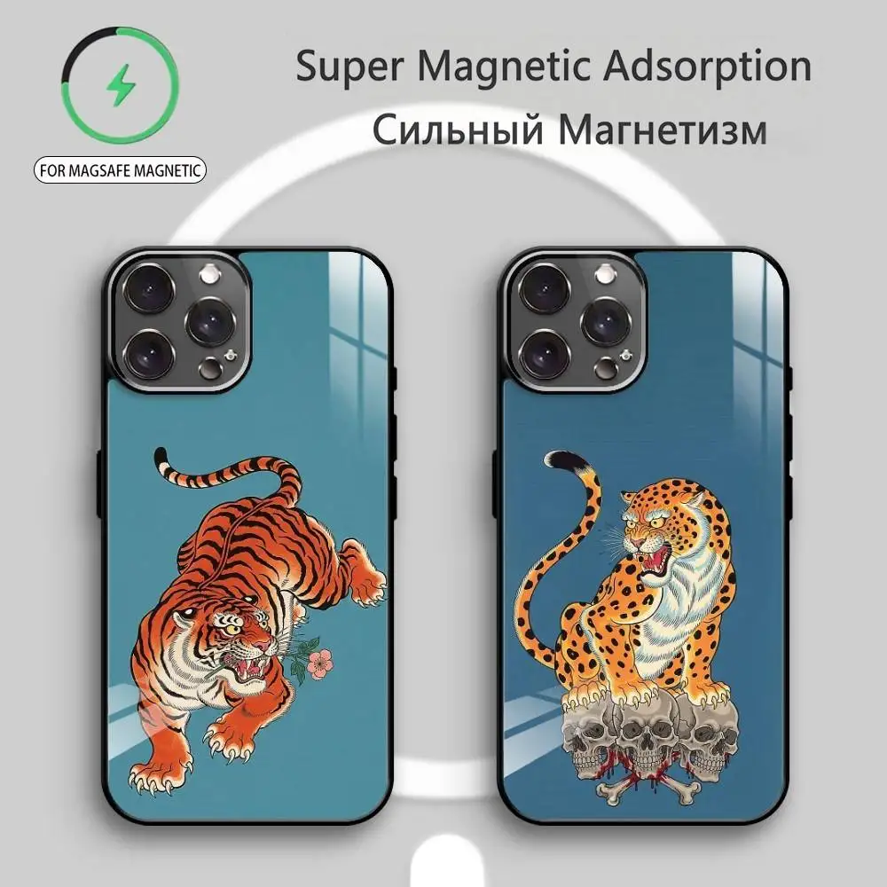 

Neo Ukiyo-e Myth Creature Phone Case For iPhone17,16,15,14,13,12,11 Plus,Pro Max Magnetic For Magsafe Wireless Charging