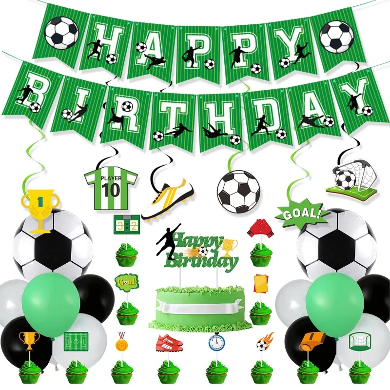 Football Themed Party Decoration Birthday Football Series Banner for Festivals Celebrations Christmas Wedding Decoration
