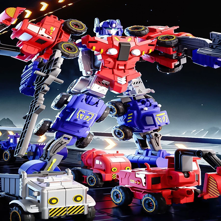 6IN1/تحول سيارة أنيمي روبوت نموذج خطوة واحدة تشوه لعبة روبوت طفل لغز لعبة تشوه سيارة عمل نموذج لجسم