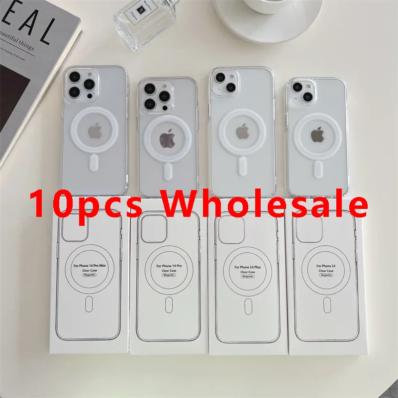 10pcs Clear Magnetic Macsafe Wireless Charging Case For Magsafe IPhone 16 15 14 12 11 13 Pro Max 13 Mini XS X XR 16 15 Mac Safe