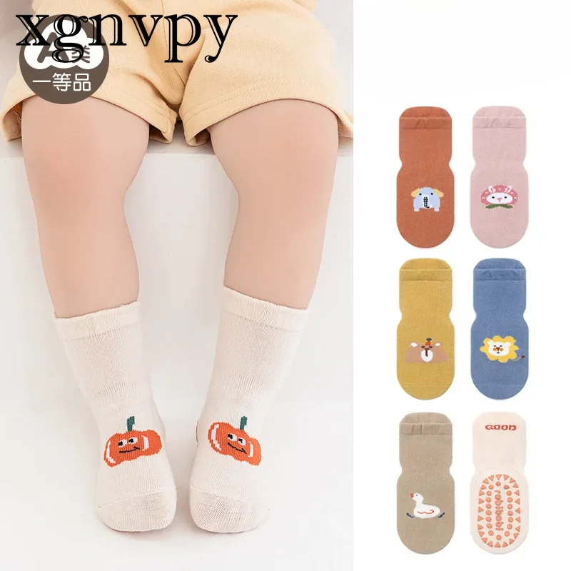 

xgnvpy New Baby Tube Socks Indoor Non-slip Floor Socks Spring and Autumn Heat Preservation and Cold Children's Socks