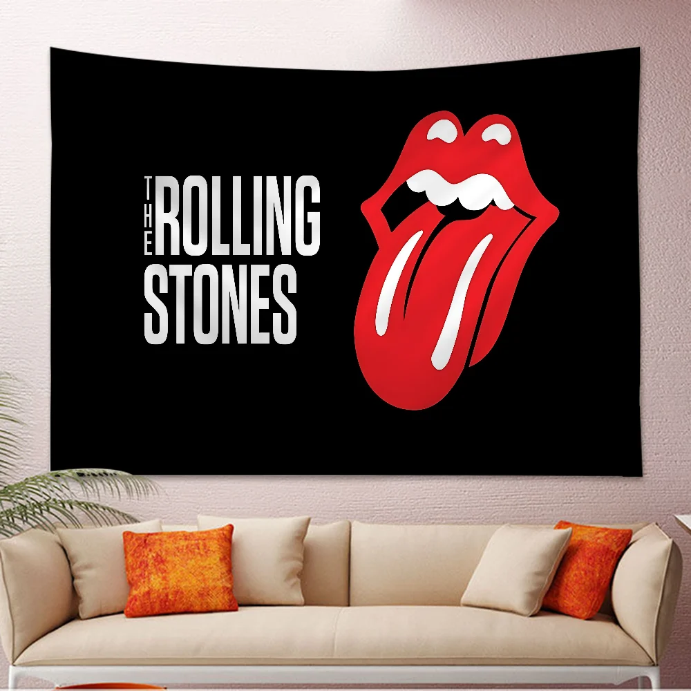 R-Rollings S-Stones Band Printed Large Wall Tapestry Cheap Hippie Wall Hanging Bohemian Wall Tapestries Mandala Home Decor